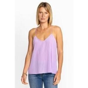 JOHNNY WAS Etta Silk Cami Top Soft Lavender Sz L